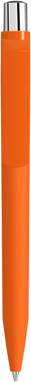 UMA ON TOP soft touch balpen met polished clip en metalen knop - Orange