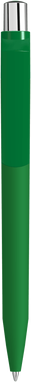 UMA ON TOP soft touch balpen met polished clip en metalen knop - Middle green