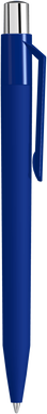 UMA ON TOP soft touch balpen met polished clip en metalen knop - Dark blue