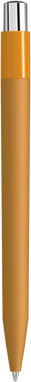 UMA ON TOP soft touch balpen met polished clip en metalen knop - Caramel