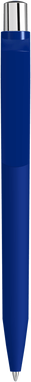 UMA ON TOP soft touch balpen met polished clip en metalen knop - Dark blue