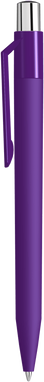 UMA ON TOP soft touch balpen met polished clip en metalen knop - Dark purple