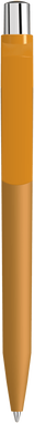 UMA ON TOP soft touch balpen met polished clip en metalen knop - Caramel