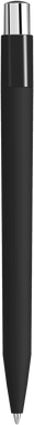 UMA ON TOP soft touch balpen met polished clip en metalen knop - Black