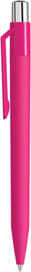 UMA ON TOP soft touch balpen met polished clip en metalen knop - Magenta