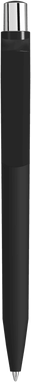 UMA ON TOP soft touch balpen met polished clip en metalen knop - Black