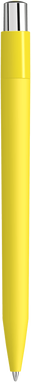 UMA ON TOP soft touch balpen met polished clip en metalen knop - Yellow