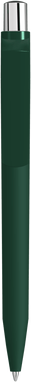 UMA ON TOP soft touch balpen met polished clip en metalen knop - Dark green
