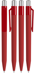 UMA ON TOP soft touch balpen met polished clip en metalen knop