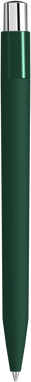 UMA ON TOP soft touch balpen met polished clip en metalen knop - Dark green