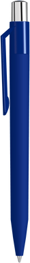 UMA ON TOP soft touch balpen met polished clip en metalen knop - Dark blue