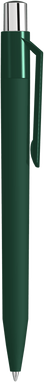 UMA ON TOP soft touch balpen met polished clip en metalen knop - Dark green