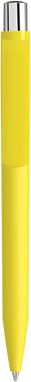 UMA ON TOP soft touch balpen met polished clip en metalen knop - Yellow