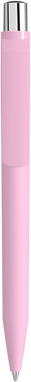 UMA ON TOP soft touch balpen met polished clip en metalen knop - Rose