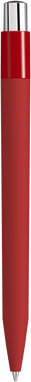 UMA ON TOP soft touch balpen met polished clip en metalen knop - Red