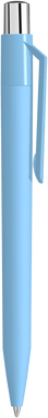 UMA ON TOP soft touch balpen met polished clip en metalen knop - Light blue