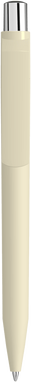 UMA ON TOP soft touch balpen met polished clip en metalen knop - Beige