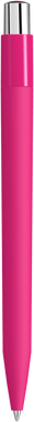 UMA ON TOP soft touch balpen met polished clip en metalen knop - Magenta