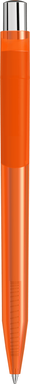 UMA ON TOP transparante balpen met metalen knop - Orange