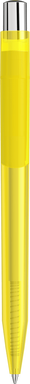 UMA ON TOP transparante balpen met metalen knop - Yellow