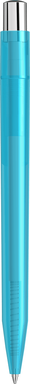 UMA ON TOP transparante balpen met metalen knop - Cyan