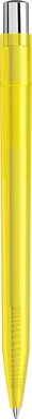 UMA ON TOP transparante balpen met metalen knop - Yellow
