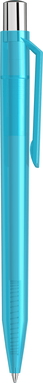UMA ON TOP transparante balpen met metalen knop - Cyan