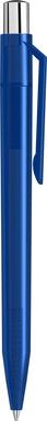 UMA ON TOP transparante balpen met metalen knop - Dark blue