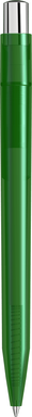 UMA ON TOP transparante balpen met metalen knop - Dark green