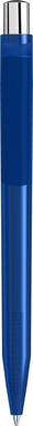 UMA ON TOP transparante balpen met metalen knop - Dark blue