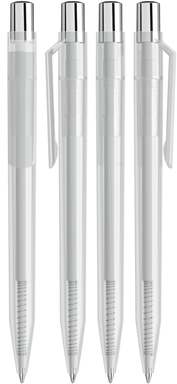 UMA ON TOP transparante balpen met metalen knop - Clear
