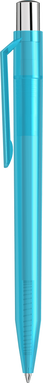 UMA ON TOP transparante balpen met metalen knop - Cyan
