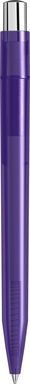 UMA ON TOP transparante balpen met metalen knop - Dark purple