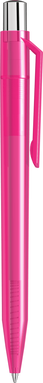 UMA ON TOP transparante balpen met metalen knop - Magenta