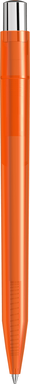 UMA ON TOP transparante balpen met metalen knop - Orange