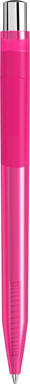 UMA ON TOP transparante balpen met metalen knop - Magenta
