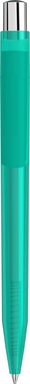 UMA ON TOP transparante balpen met metalen knop - Turquoise