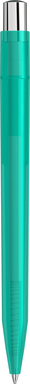 UMA ON TOP transparante balpen met metalen knop - Turquoise