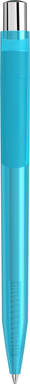 UMA ON TOP transparante balpen met metalen knop - Cyan