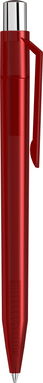 UMA ON TOP transparante balpen met metalen knop - Red