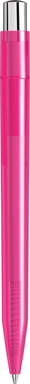 UMA ON TOP transparante balpen met metalen knop - Magenta