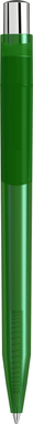 UMA ON TOP transparante balpen met metalen knop - Dark green