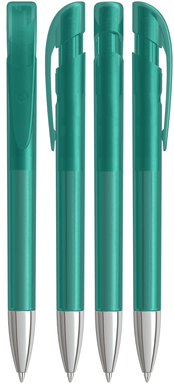 UMA YES frosted balpen met metalen punt - Turquoise