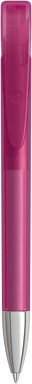 UMA YES frosted balpen met metalen punt - Magenta