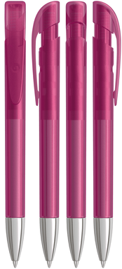 UMA YES frosted balpen met metalen punt - Magenta