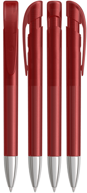 UMA YES frosted balpen met metalen punt - Red