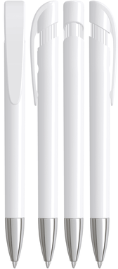 UMA YES polished balpen met metalen punt - White