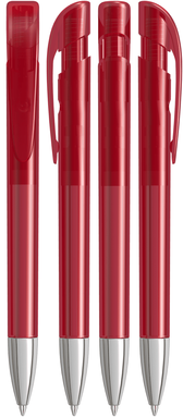 UMA YES transparante balpen met metalen punt - Red