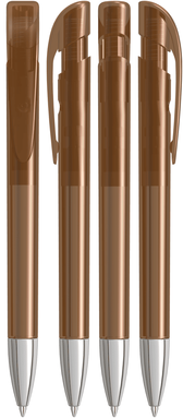UMA YES transparante balpen met metalen punt - Brown