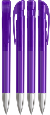 UMA YES transparante balpen met metalen punt - Purple